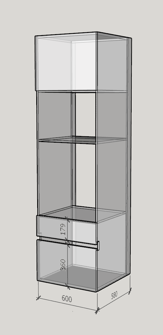 TC9 Colonne 1 tiroir 1 casserolier