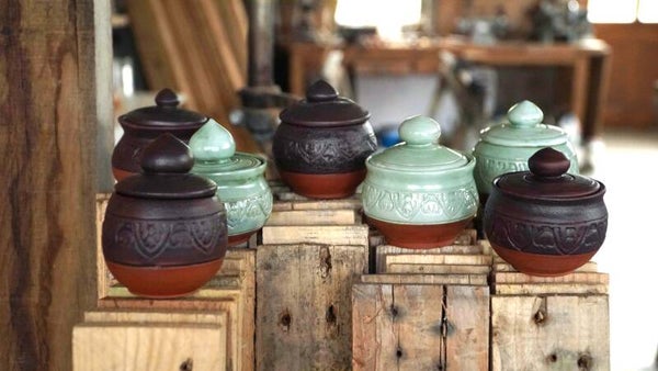Petite boite en céramique - Inspiration Cambodge