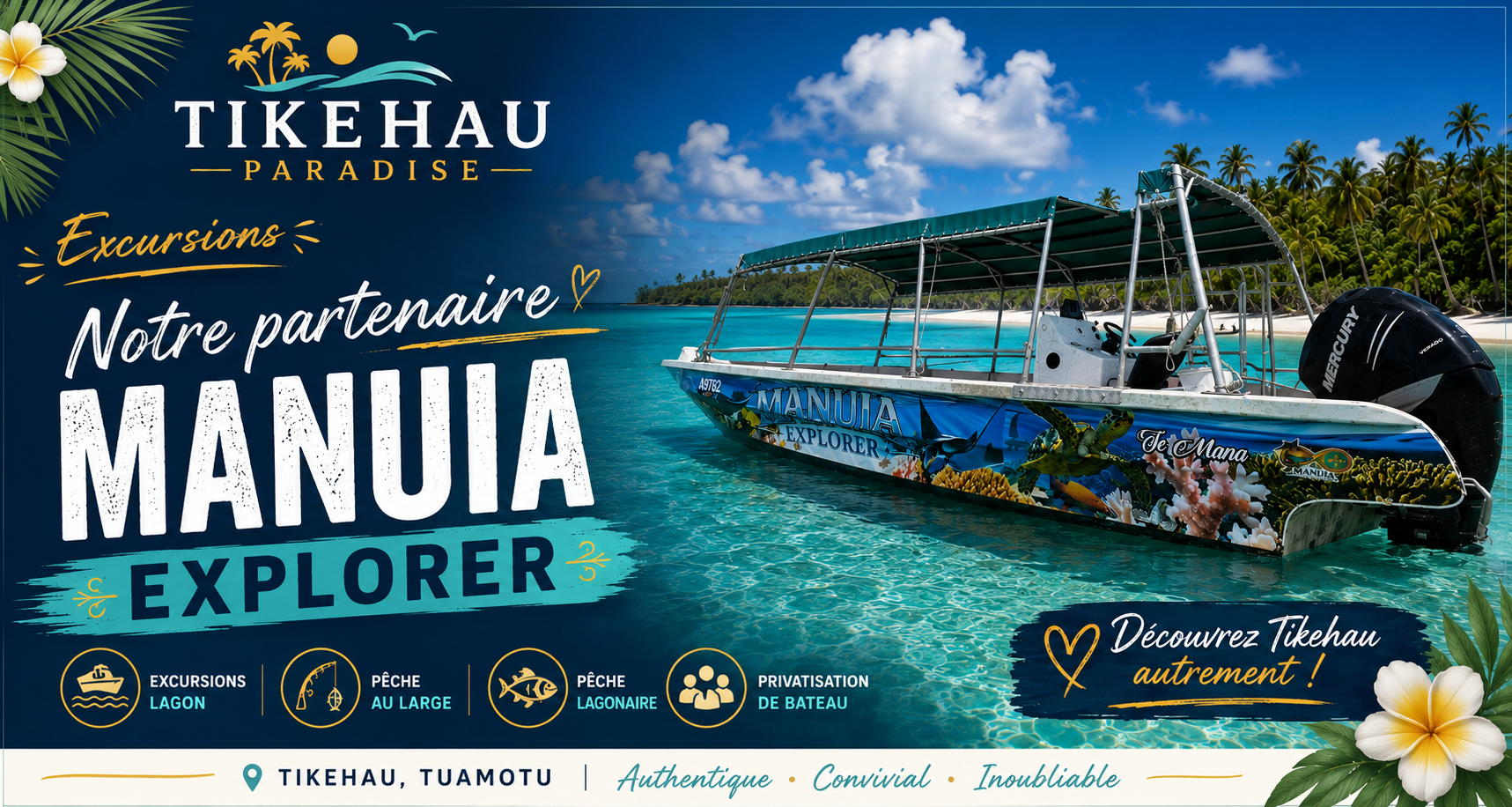 Aquarium naturel HOA à Tikehau Paradise avec poissons tropicaux et requins à pointes noires