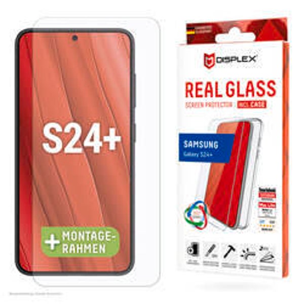 DISPLEX Real Glass + Hülle für Samsung Galaxy S24+/S25+ – transparent