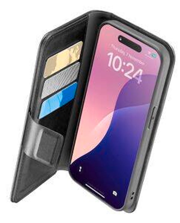 Cellularline Book Agenda 2 Hülle für iPhone 16e – Schwarz