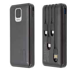 HEPU Powerbank 10.000 mAh 10W mit 3-in-1 Kabel Schwarz