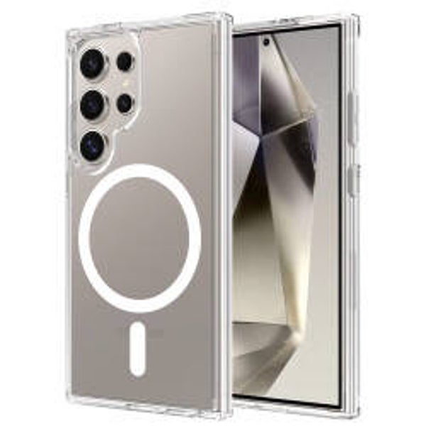 OKKES MagSafe kompatibles TPU Case für Samsung Galaxy S25 Ultra, Ultra Slim 0,3 mm, Clear