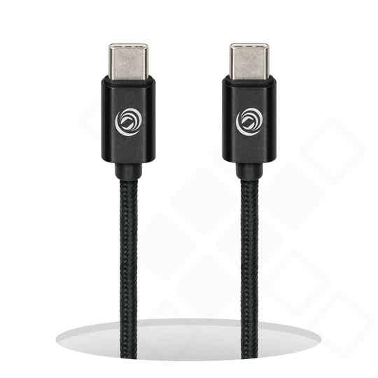 anco USB-C auf USB-C Kabel 1m Nylon Schnellladekabel Schwarz