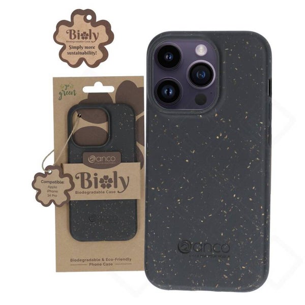 anco Bioly Handyhülle iPhone 14 Pro schwarz – biologisch abbaubar