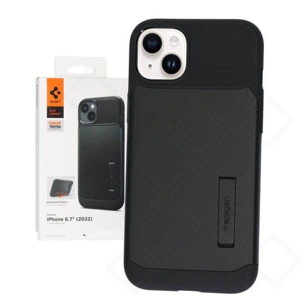Spigen Slim Armor Hülle für iPhone 14 Plus Schwarz – Stoßfestes Case