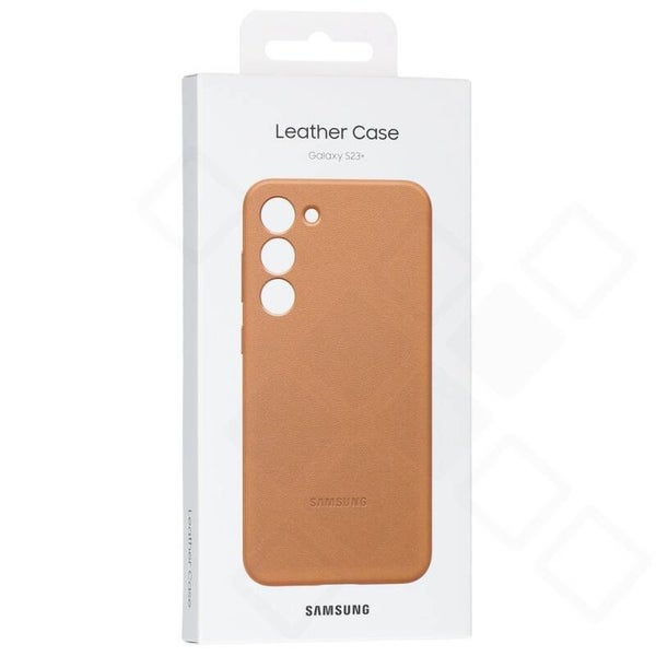 Samsung Leather Cover Echtleder Hülle für Galaxy S23+ – Camel