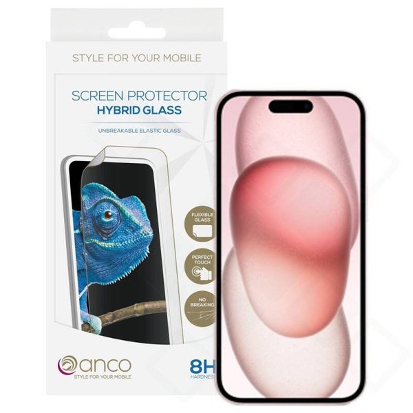 anco Hybrid Glas Displayschutz für iPhone 15