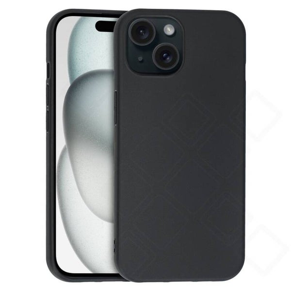 anco Dark Case für iPhone 15 – matt Schwarz Handyhülle TPU