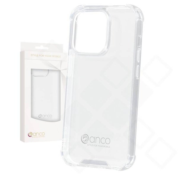 anco Transparent Hülle für iPhone 15 Pro – dünnes TPU Case mit Kantenschutz