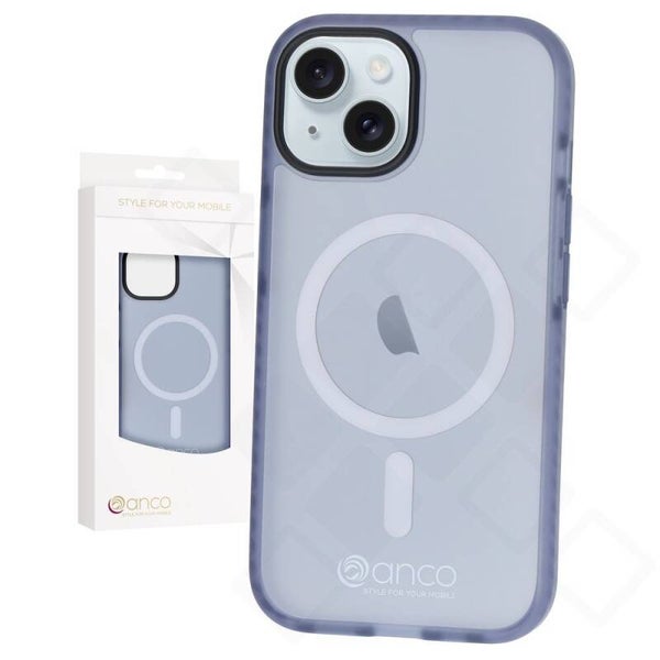 anco Magnetic Protect Hülle iPhone 15 Blau MagSafe Stoßfest