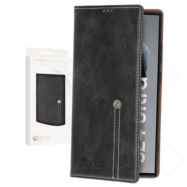 anco Bookcase Phoenix Hülle für Samsung Galaxy S23 Ultra – Schwarz