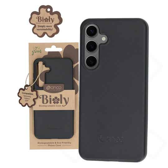 anco Bioly Case für Samsung Galaxy S24+ – nachhaltige Handyhülle aus Bio-Material – schwarz