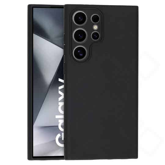 Dark Case Schwarz für Samsung Galaxy S24 Ultra – Mattes TPU Handyhülle mit rutschfester Oberfläche