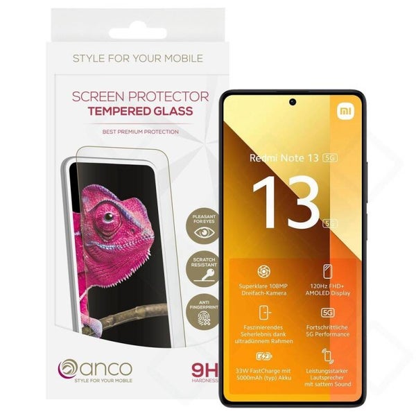 anco Panzerglas Fullscreen für Xiaomi Redmi Note 13 4G / 5G