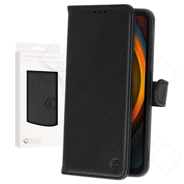 anco Bookcase für Samsung Galaxy XCover 7 – Schwarz Hülle mit Kartenfach