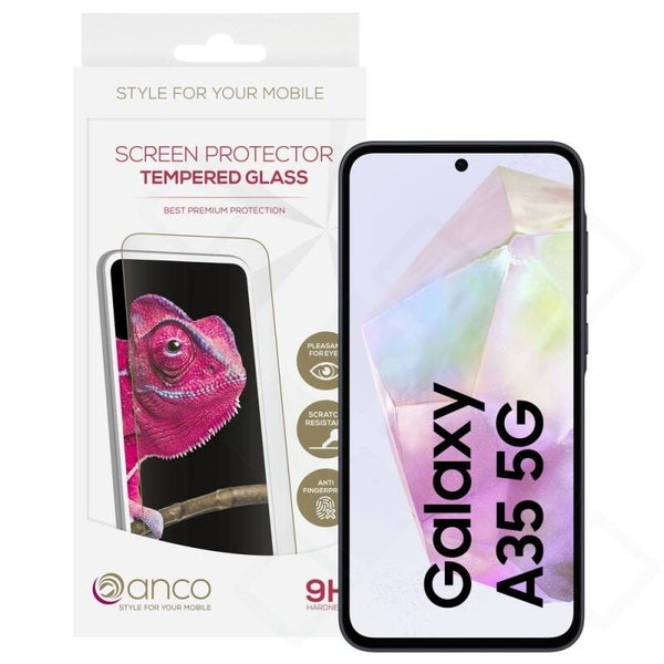 anco Panzerglas Fullscreen für Samsung Galaxy A35 5G (A356B) – 9H Echtglas, Anti-Fingerprint