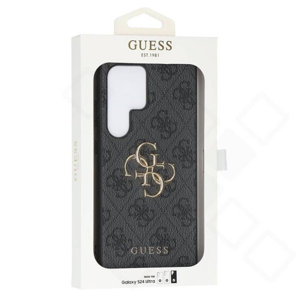 Guess 4G Metal Logo Case für Samsung Galaxy S24 Ultra – Schwarz