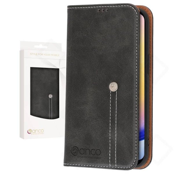 anco Bookcase Phoenix Schwarz für Samsung Galaxy A25 5G