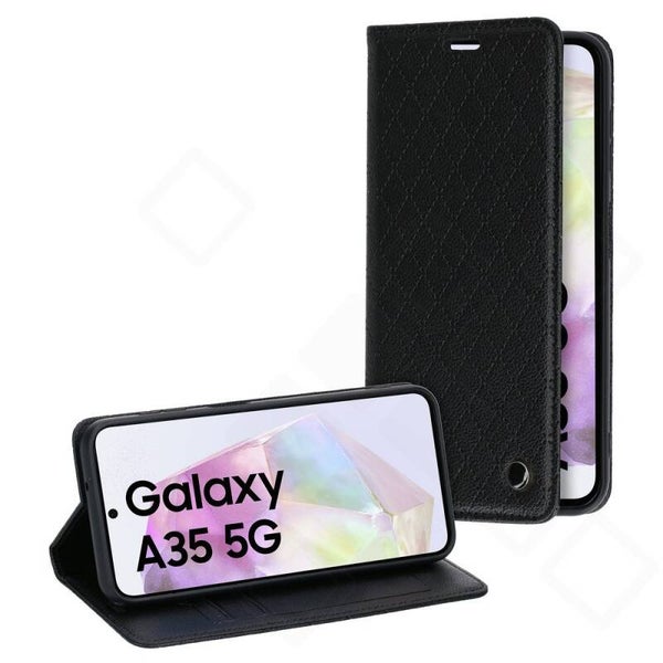 Bookcase Style Magnetic Hülle für Samsung Galaxy A35 5G – Schwarz