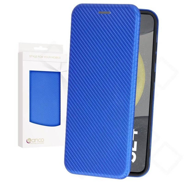 anco Bookcase Carbon Optic Hülle für Samsung Galaxy S24 – mit Kartenfach