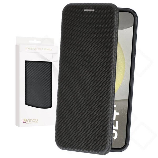 anco Bookcase Carbon Optic für Samsung Galaxy S24+ – Schwarz