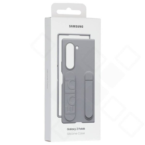 Samsung Silicone Stand Case with Strap für Galaxy Z Fold6 – Grau | Original Handyhülle