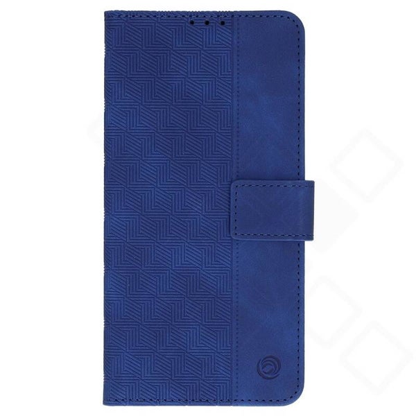 anco Bookcase Geometric für Samsung Galaxy A56 5G, PU Leder Klapphülle mit Kartenfach, blau