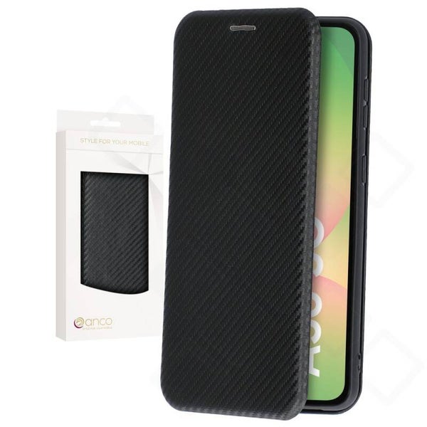anco Bookcase Carbon Optic für Samsung Galaxy A56 5G – Schwarz