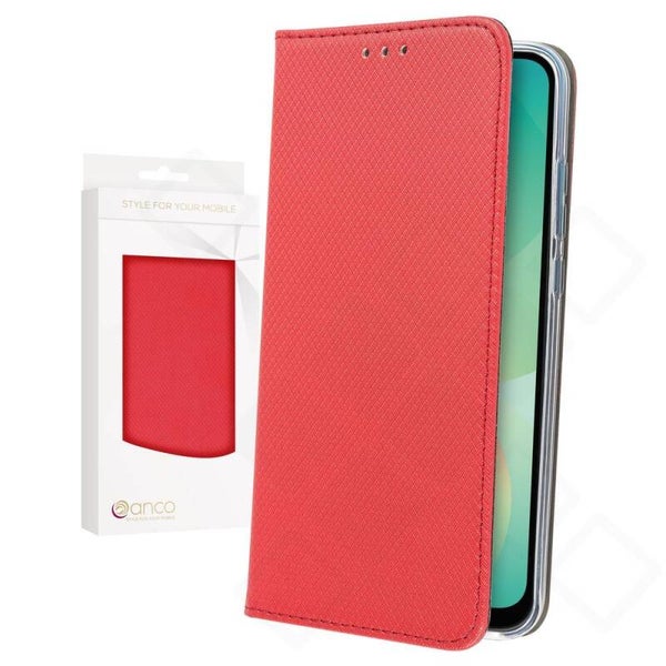 anco Bookcase basic magnetic für Samsung Galaxy A26 5G, PU Leder Hülle mit Kartenfach, rot