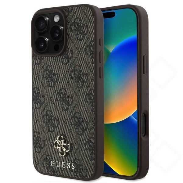 Guess 4G Classic Case für iPhone 16 Pro – Braun | MagSafe
