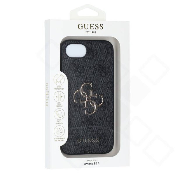 Guess 4G PU Metal Logo Case für iPhone 16e – Premium Hülle
