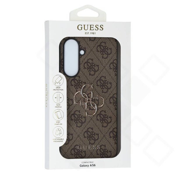 Guess 4G Metal Logo Case für Samsung Galaxy A56 5G – Brown
