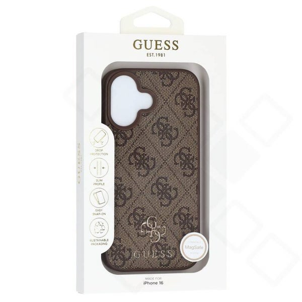 Guess 4G MagSafe Handyhülle für iPhone 16 – Brown