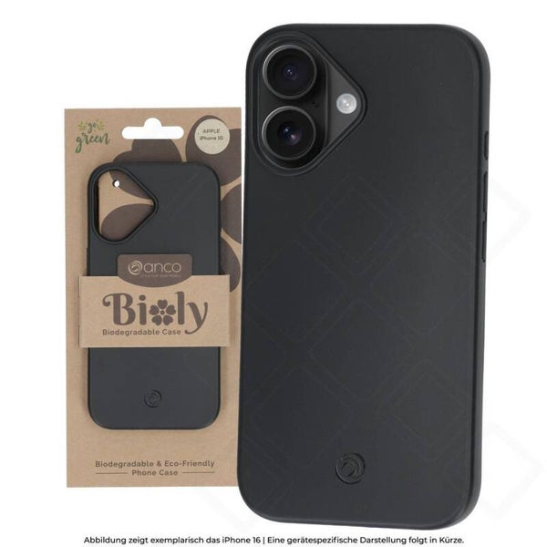 anco Bioly Handyhülle für iPhone 17 Pro – schwarz, biologisch abbaubar