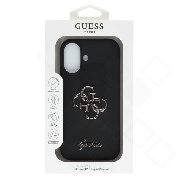 Guess Silicone Case 4G Script Logo für iPhone 17