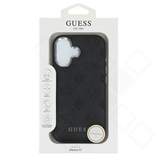 Guess Peony PU Leder Case für iPhone 17 – black | MagSafe
