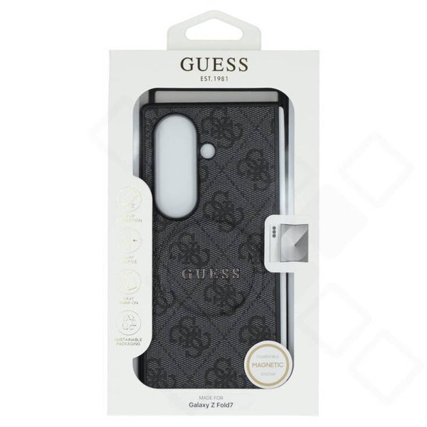 Guess PU Leather 4G Ring Magnetic Hülle Galaxy Z Fold7 – Schwarz