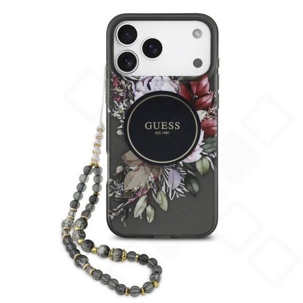 Guess Flowers Strap MagSafe Case für iPhone 17 Pro Max