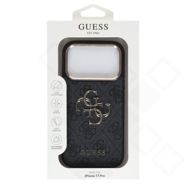 Guess 4G Metal Logo Gold Frame Handyhülle für iPhone 17 Pro