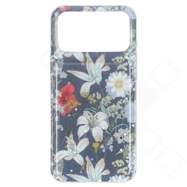 anco Flower Case für Apple iPhone 17 Pro Max – schlanke TPU Handyhülle mit floralem Print – blue