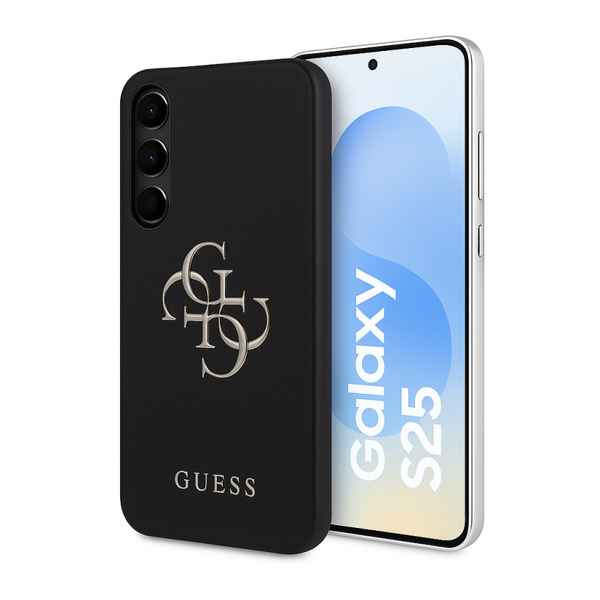 Guess PU Grained 4G Metal Logo Case für Samsung Galaxy S25 – black