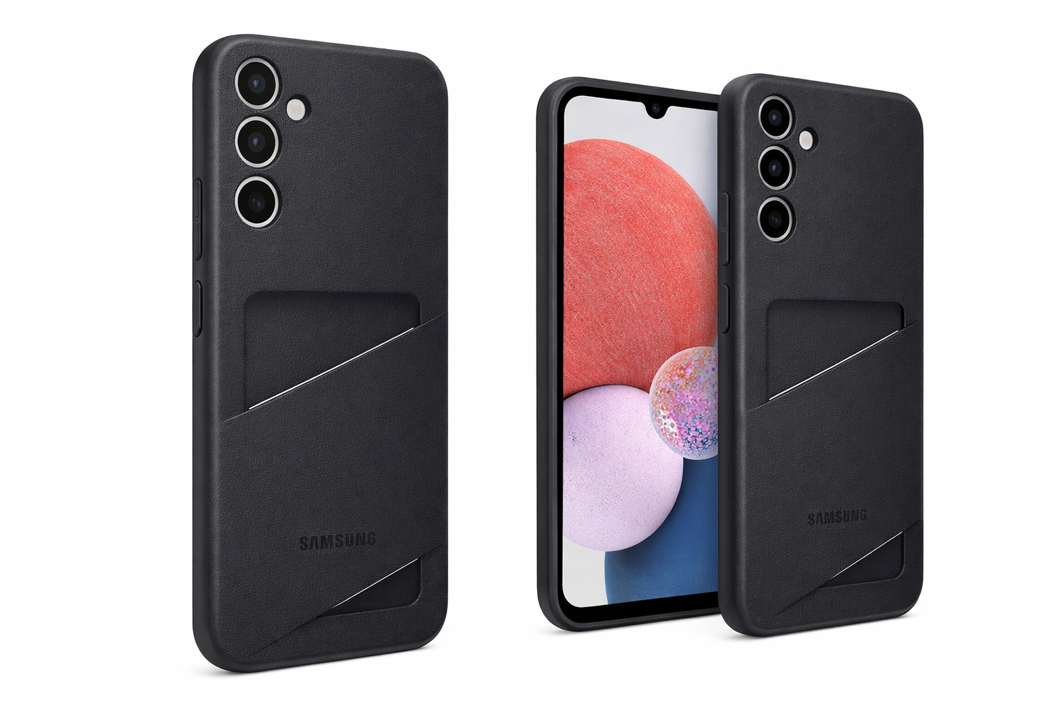 Samsung Card Slot Cover für Samsung Galaxy A14 und A14 5G – TPU-Schutzhülle mit Kartenfach – black