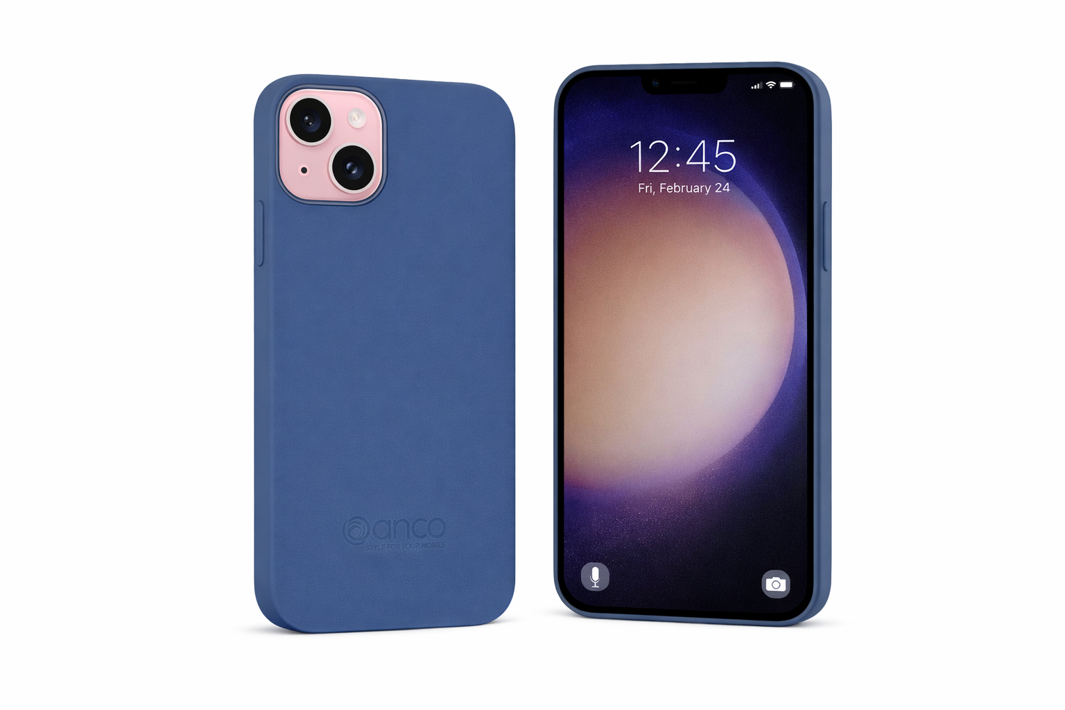 anco Liquid Silicone Case für Apple iPhone 15 – blue, schlanke Silikon-Schutzhülle mit Mikrofasereinlage