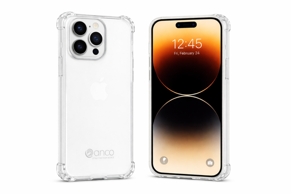 anco Protect Case für Apple iPhone 14 Pro – transparentes TPU-Backcover mit verstärkten Kanten