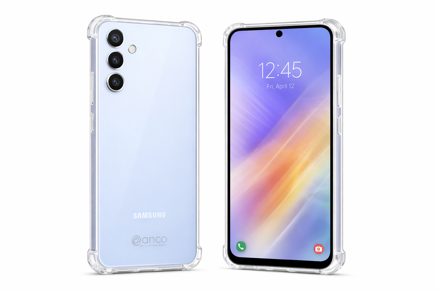 anco Protect Case für Samsung Galaxy A55 5G – transparentes 1,5 mm TPU-Backcover mit verstärkten Kanten