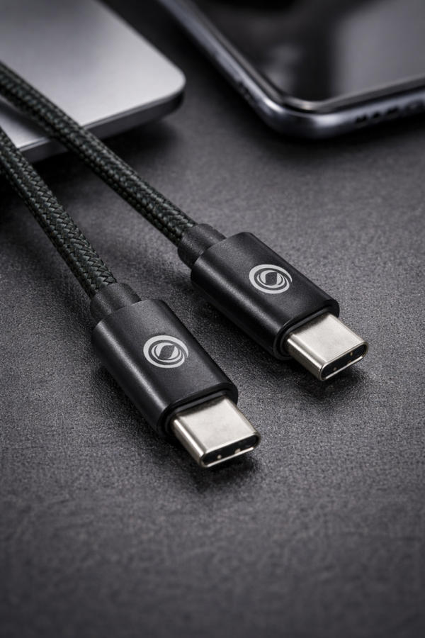anco Premium USB-C auf USB-C Daten- & Ladekabel 3.2 Gen 2x2, 20Gb/s, Nylon, 1m, black
