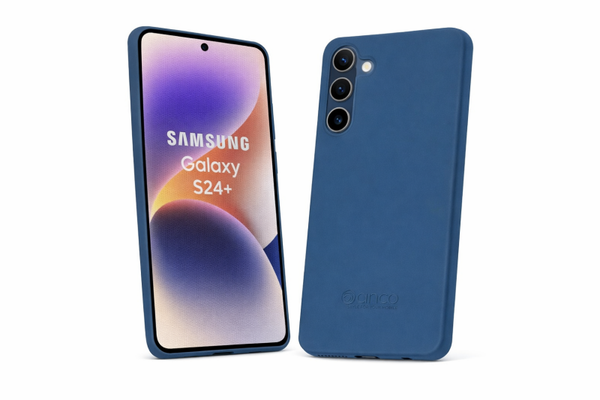 anco Liquid Silicone Case für Samsung Galaxy S24+, Silikon Handyhülle in Schwarz