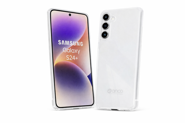 anco Super Slim Case für Samsung Galaxy S24+, transparentes 1,5-mm TPU Schutzcover