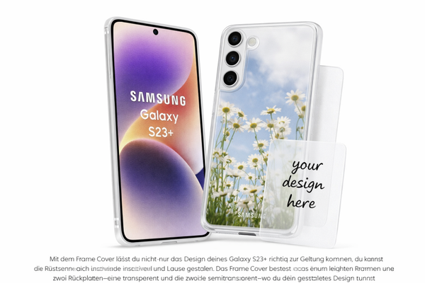 Samsung Frame Cover WW für Galaxy S23+, inkl. transparentem und semitransparentem Backplate-Set